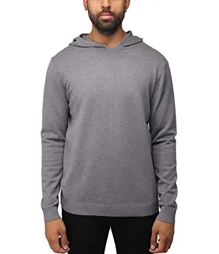 X RAY men's hooded sweater in charcoal, slim fit with ribbed cuffs and hood