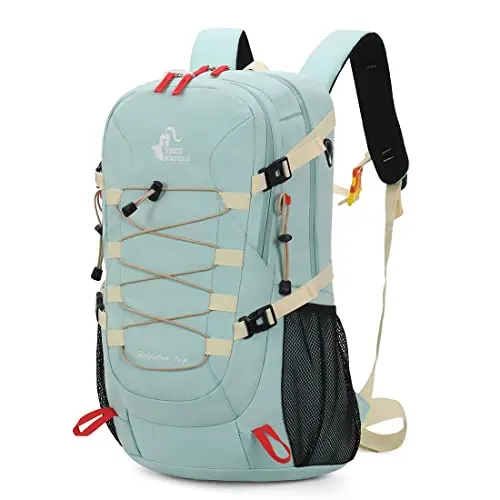 Bseash 40L milk green waterproof hiking backpack with side compression straps