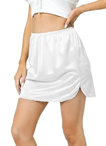 GYS Half Slip Underskirt in white with lace hem