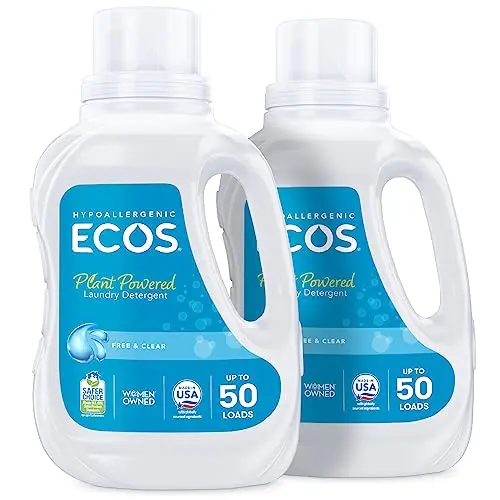 ECOS plant-powered free and clear liquid laundry detergent