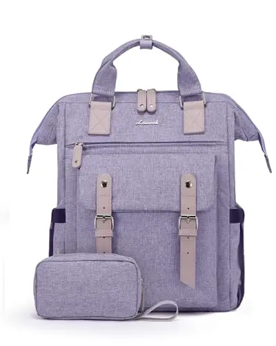 LOVEVOOK backpack with multiple front pockets and a luggage strap