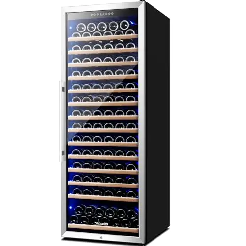BODEGA 24 inch silver wine cooler with 154 bottle capacity