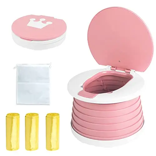 SunnySmile pink foldable portable toilet for toddlers