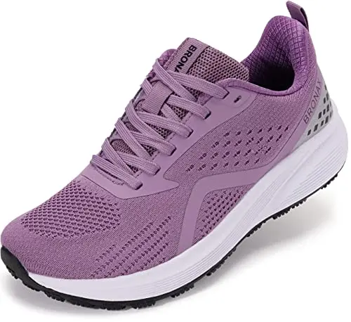 BRONAX purple wide tennis shoes with rubber sole and arch support