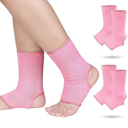 Haysandy pack of two pairs of pink compression ankle sleeves for kids