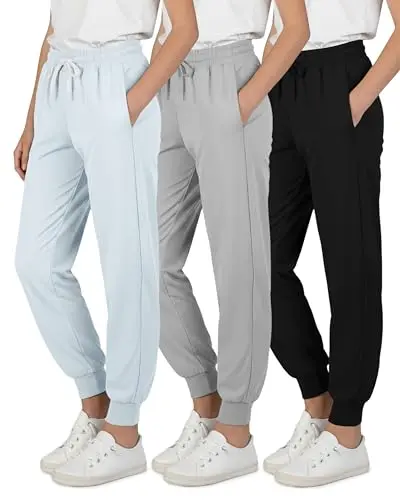 Real Essentials Girls Dry-Fit Joggers athletic pants