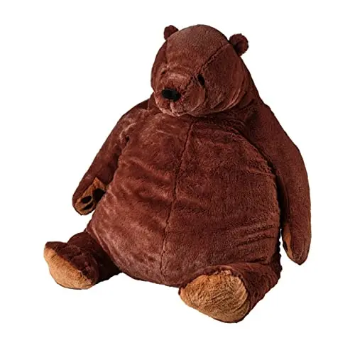 Djungelskog bear plush toy in brown, large 39.3-inch size, shown as a huggable companion for kids or adults