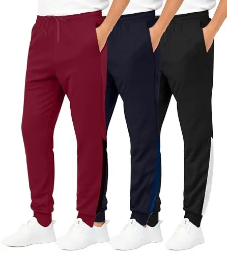Real Essentials athletic boys joggers in a 3-pack set