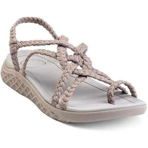 Plaka women's braided rope sandal with adjustable straps