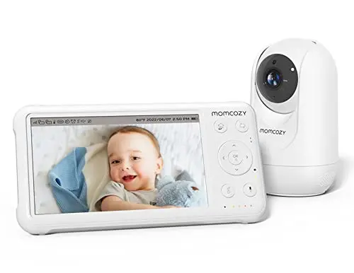 Momcozy BM01 baby monitor with 5-inch screen and wall mount
