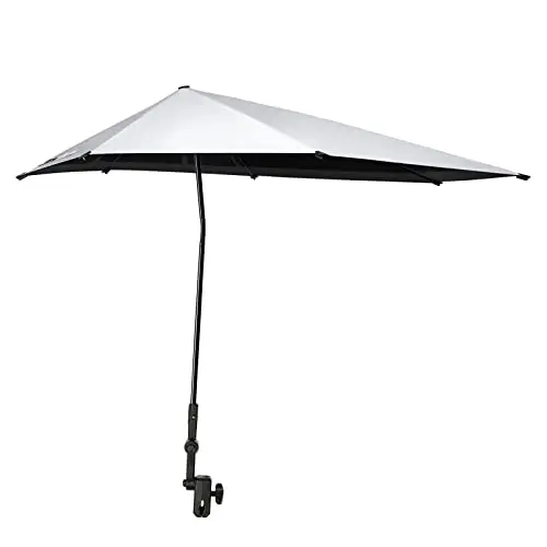 Prospo extra large beach umbrella clamped to a stroller