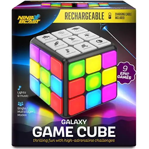 Ninja Blast rechargeable electronic game cube with colored LED buttons