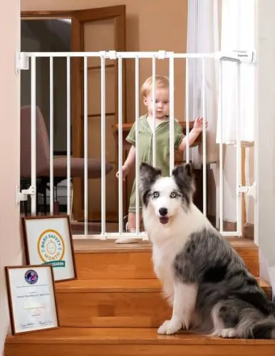 Babelio baby gate for stairs with hardware mount and auto-close