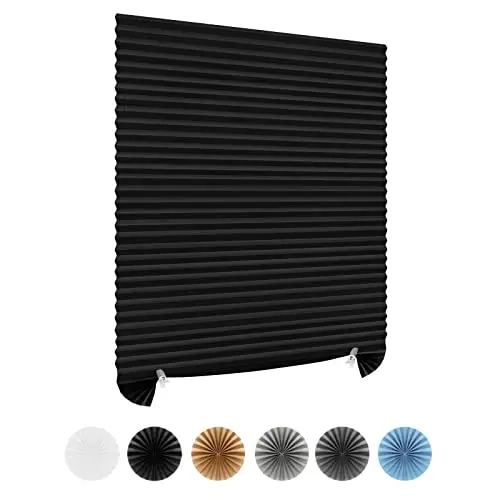 Maritown pleated paper blackout blind cut to fit a small window