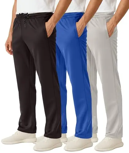Real Essentials Mesh Open Bottom Sweatpants for athletic wear
