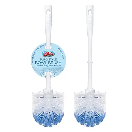 LOLA classic white and blue toilet brush, two-pack