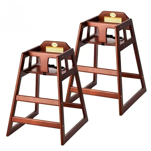 Alpine wooden high chairs 2-pack in mahogany finish