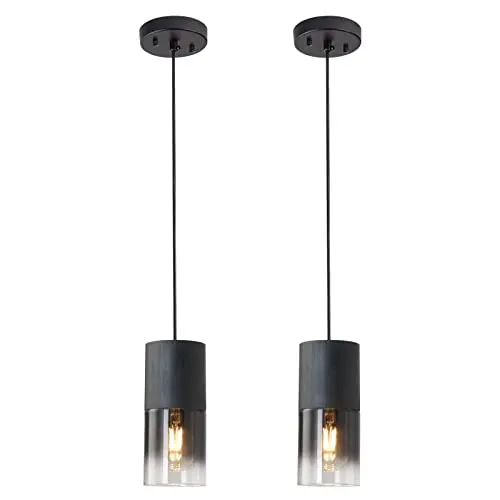 LINSEEDS black gradient glass industrial pendant light fixture