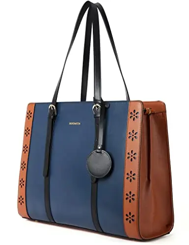 Bostanten leather tote with floral pattern and round decoration