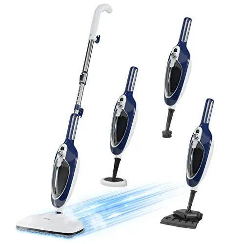 GorFanty steam mop with detachable handheld cleaner and 11 accessories for floors and grout