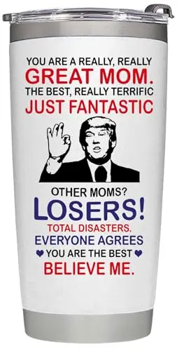 BETHEGIFT white stainless steel insulated tumbler with a loving message for mom