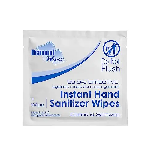Diamond Wipes Instant Hand Sanitizer Wipes individually wrapped in bulk
