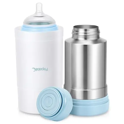 Papablic Portable Bottle Warmer Plus stainless steel flask style warmer