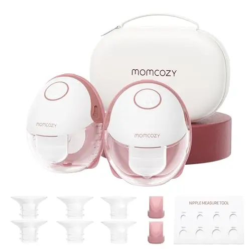 Momcozy M6 hands-free breast pump with stand-up milk bowl and strong suction