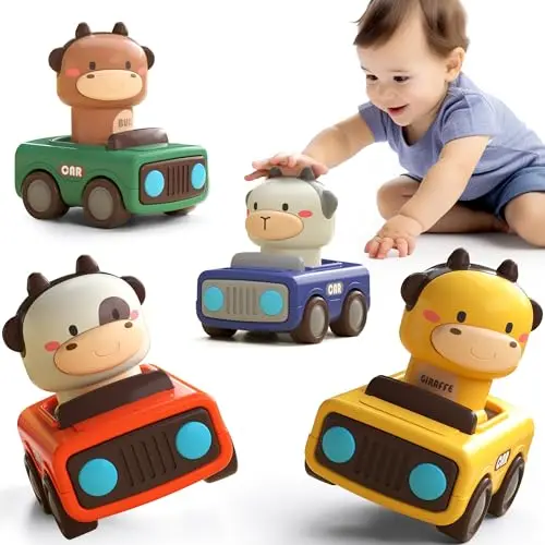 iPlay iLearn press-and-go animal racing car toys for babies and toddlers