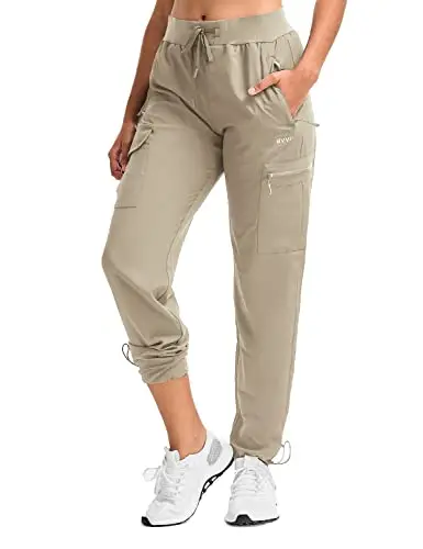 BVVU Women's Lightweight Quick-Dry Hiking Pants in Khaki