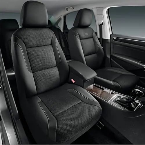 Skechers memory foam and mesh car seat cover on a bucket seat