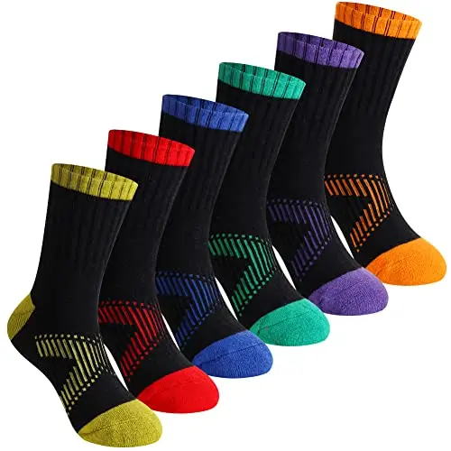 SeeyAN boys crew athletic socks with cushioned sole