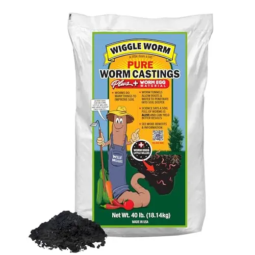 Wiggle Worm 100% Pure Worm Castings in a large bag