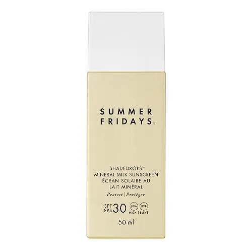 Summer Fridays ShadeDrops SPF 30 Mineral Milk Face Sunscreen bottle