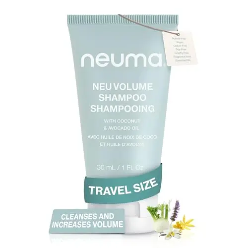 Neuma Neu Volume Shampoo travel-size bottle with fennel, ylang ylang, patchouli, and vanilla scent