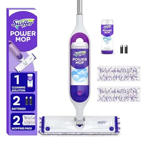 Swiffer PowerMop spray mop kit with bottle and refill pads