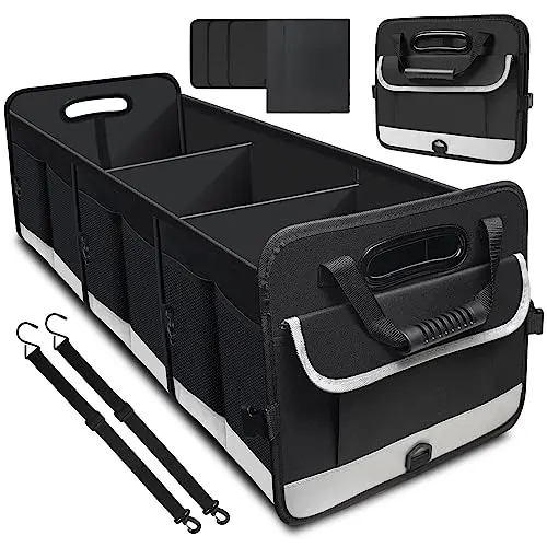 Black and Gray AOPHY large trunk organizer with non-slip bottom