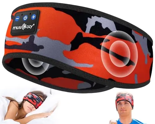 Musicozy Bluetooth headband in black red color