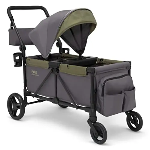 Jeep Sport all-terrain stroller wagon in grey and olive green