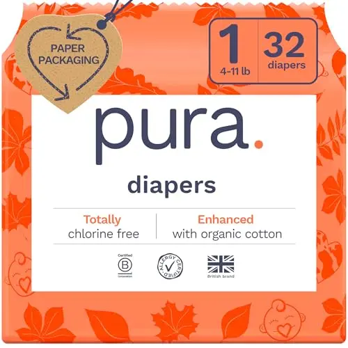 Pura Hypoallergenic Diapers pack for newborns with umbilical cord cut-out