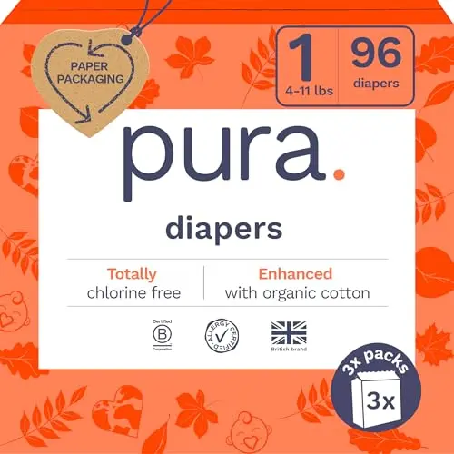 Pura Hypoallergenic diapers with organic cotton and umbilical cord cut-out