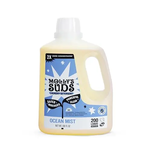 Molly's Suds Liquid Laundry Detergent bottle, Ocean Mist scent