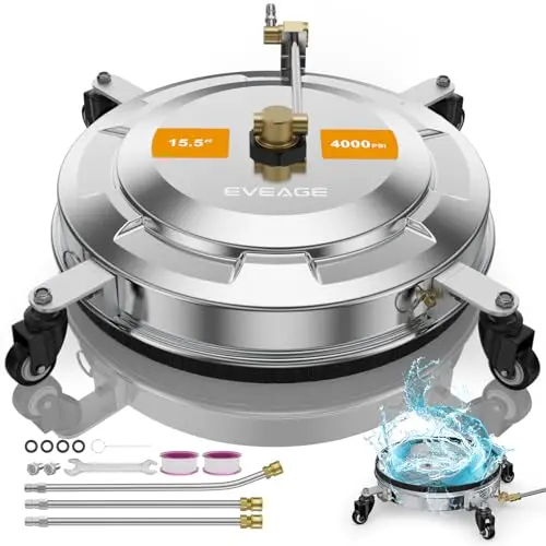 EVEAGE 2-in-1 Pressure Washer Surface Cleaner with Wheels and Extension Wands