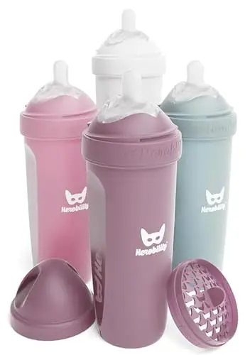 Herobility Double Anti-Colic Baby Bottles in multicolor set