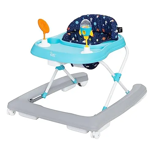 Smart Steps Trend Activity Walker in navy blue space theme, showing STEM toys and foldable design.