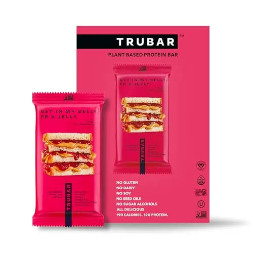 TRUBAR Vegan Protein Bar, Get In My Belly Pb & Jelly flavor
