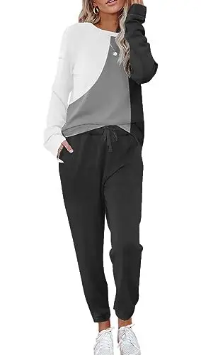 ETCYY women's two-piece lounge set with a crewneck top and jogger-style pants.