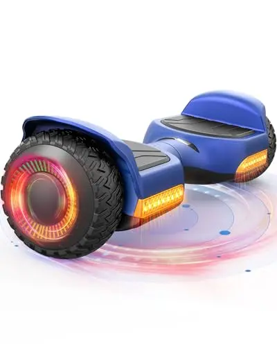 Gyroor G13 off-road hoverboard for kids with LED headlights and blue wheels
