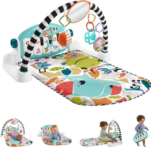 Fisher-Price Glow and Grow Kick & Play Piano Gym with light-up keys and high-contrast arch