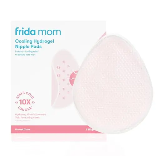 Momcozy floral patterned nipple shield in its pink storage case